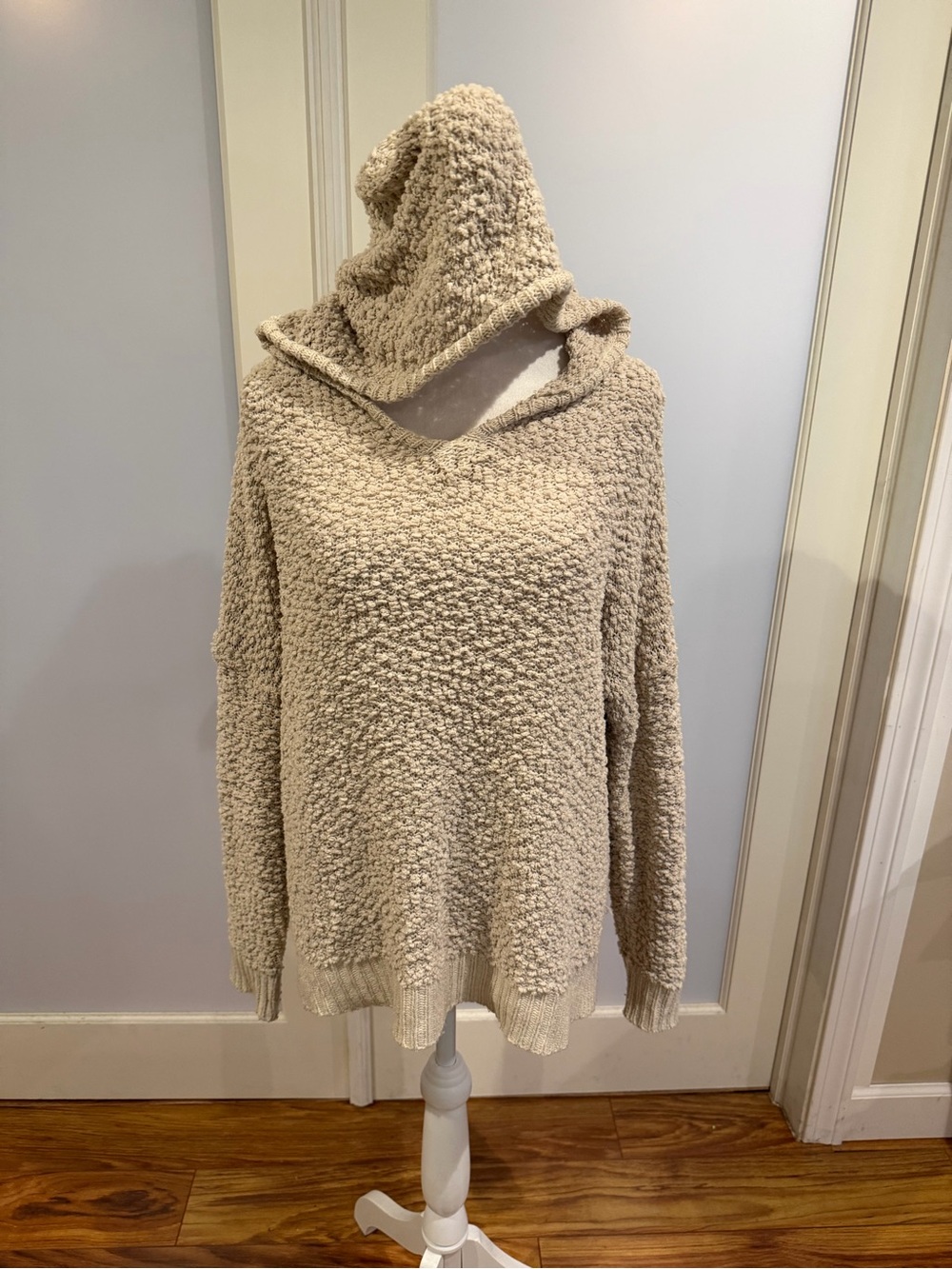 Miracle Cream Textured Cowl Neck Sweater